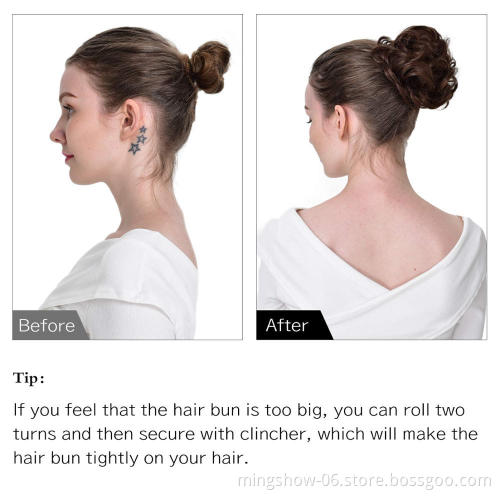 No MOQ messy colored hair bun accessories